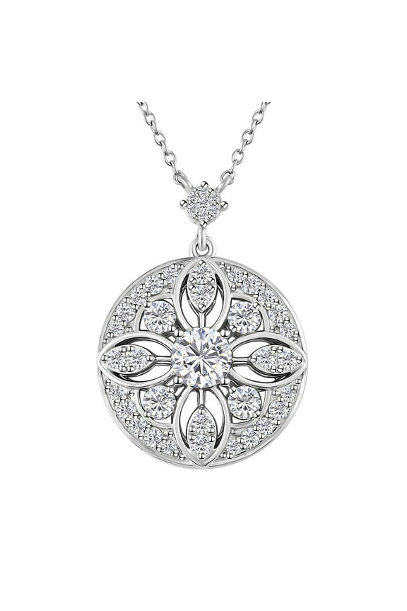 Moissanite 925 Sterling Silver Necklace for Women Jewelry Birthday Christmas Gifts Size 18 Inches Ct 1.65