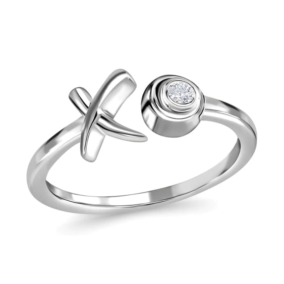 Moissanite Round 925 Sterling Silver Platinum Plated Band Ring for Women Size 6 Ct 0.04 Birthday Gifts