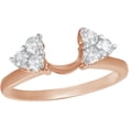 thumbnail image 1 of Moissanite Round Cut White Diamond 925 Sterling Silver 14K Rose Gold Over Diamond Solitaire Enhancer Ring Guard Wrap for Women's, 1 of 1