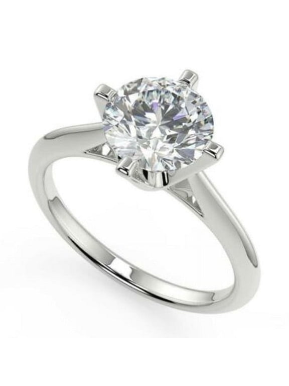 Moissanite Round cut gemstone engagement ring 925 sterling silver ring