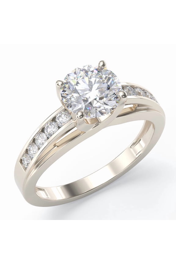 Moissanite Round cut gemstone engagement ring 925 sterling silver ring