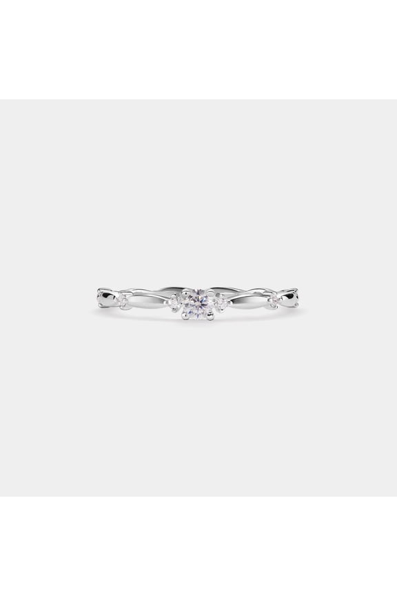 Moissanite Round cut gemstone engagement ring 925 sterling silver ring