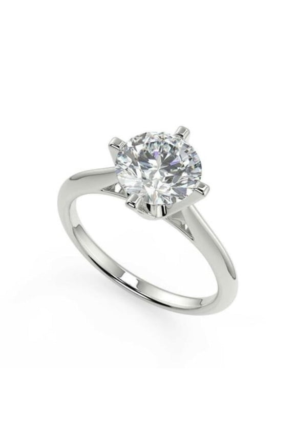Moissanite Round cut gemstone engagement ring 925 sterling silver ring