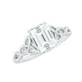 thumbnail image 1 of Rosec Jewels Moissanite Emerald Cut Engagement Ring with Celtic Knot - 6X8 mm Moissanite Solitaire Ring - D-VS1 Quality, 14K White Gold, US 7.50, 1 of 9