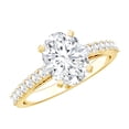 thumbnail image 1 of Rosec Jewels Moissanite Solitaire Engagement Ring (7X9 mm Oval Shape, 2 carat, D-VS1 Grade), 18K Yellow Gold, US 8.50, 1 of 9