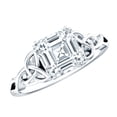 thumbnail image 1 of Rosec Jewels Moissanite Asscher Cut Engagement Ring 3 Carat - Celtic Knot Ring - 8 mm - D-VS1 Grade Certified - with Jewelry Box, 925 Sterling Silver, US 4.00, 1 of 8