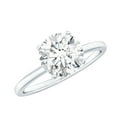 thumbnail image 1 of Rosec Jewels Certified Moissanite Solitaire Engagement Ring 2 Carat - 8 mm Round Moissanite Ring (D-VS1 Quality), with Jewelry Box, 10K White Gold, US 6.50, 1 of 7