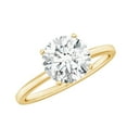 thumbnail image 1 of Rosec Jewels Certified Moissanite Solitaire Engagement Ring 2 Carat - 8 mm Round Moissanite Ring (D-VS1 Quality), with Jewelry Box, 10K Yellow Gold, US 9.00, 1 of 8