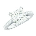 thumbnail image 1 of Rosec Jewels Moissanite Solitaire Engagement Ring for Women (8 mm Princess Cut Moissanite, 3 Ct, D-VS1 Grade), 14K White Gold, US 9.00, 1 of 8