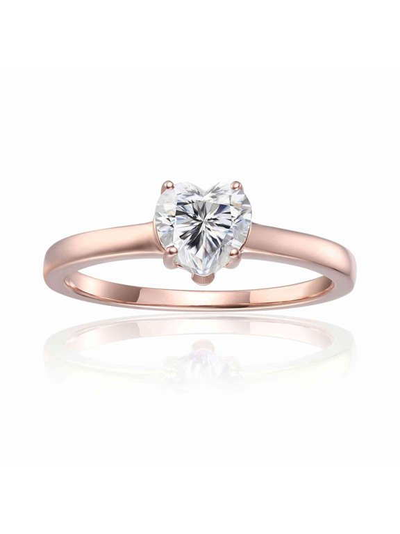 Moissanite Solitaire Heart Ring