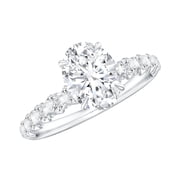 Rosec Jewels Moissanite Oval Solitaire Engagement Ring 1 Carat, 6X8 mm, D-VS1 Quality Certified Moissanite Ring - with Jewelry Box, 925 Sterling Silver, US 4.00