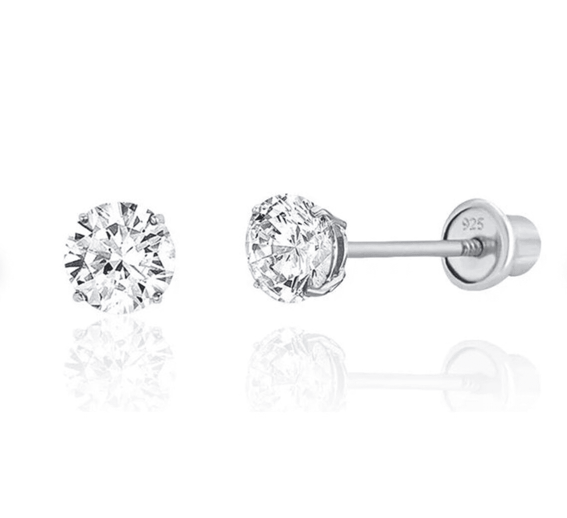 Moissanite Solitaire Stud Earrings, Certified D Color VVS1 Earrings, Skewbacks Earrings, 14k Gold Earrings With Gra
