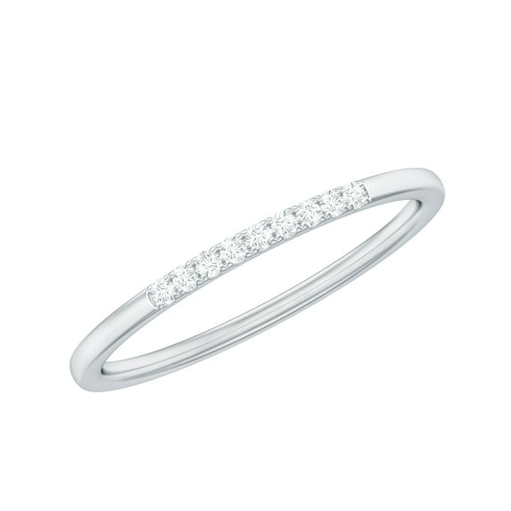 Rosec Jewels Moissanite Stackable Ring Enhancer in Scalloped Setting, 925 Sterling Silver, US 9.50