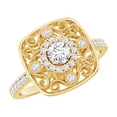 thumbnail image 1 of Rosec Jewels Moissanite Engagement Ring for Women (D Color VS1 Clarity) - Vintage Inspired Ring with Jewelry Box, 14K Yellow Gold, US 9.00, 1 of 8