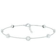 thumbnail image 1 of Rosec Jewels Moissanite Station Bracelet for Women (D-VS1 Grade Certified) - Hypoallergenic Silver Chain Bracelet - Ready to Gift, 7.0 inches, 1 of 8