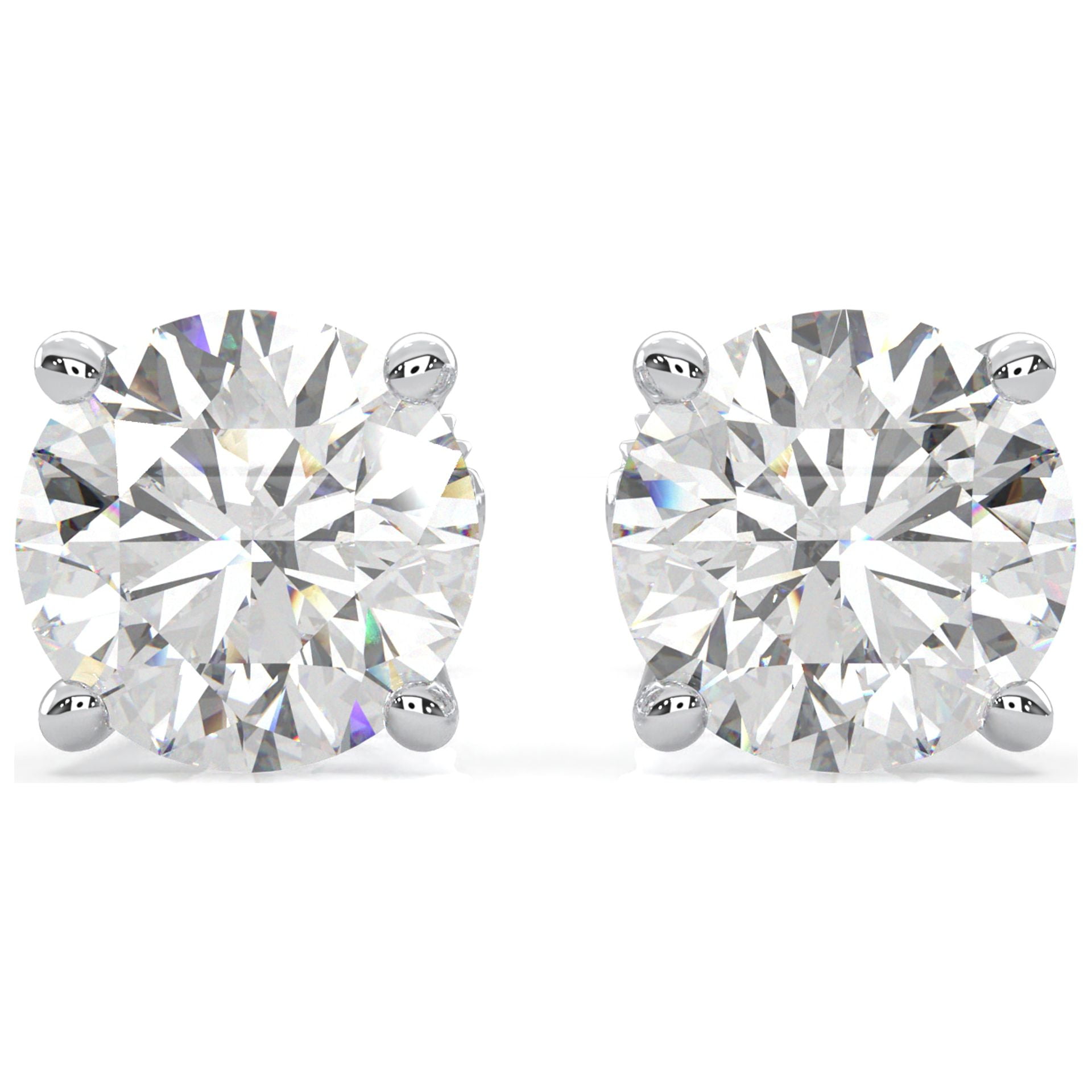 Moissanite Stud Earrings, 0.3ct4.00ct DF Color Brilliant Round Cut Lab