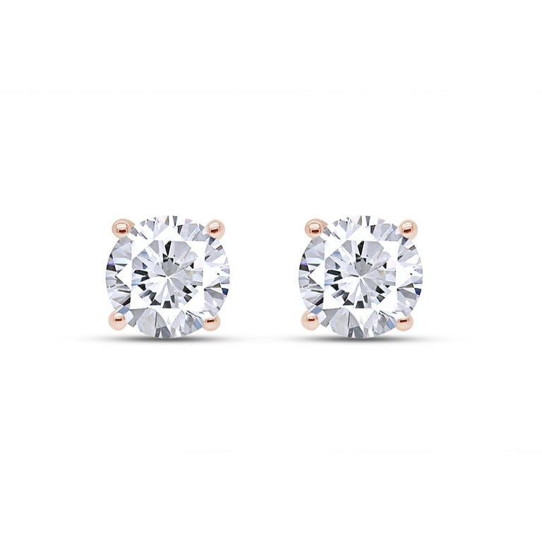 Lab-Created Moissanite Stud Earrings (2 Ct. t.w.) in Sterling Silver - Moissanite