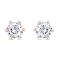 thumbnail image 1 of Moissanite Stud Earrings 1.0ct 5MM,18K Rose Gold Over Sterling Silver Friction Back, Lab Round Cut Brilliant D Color VVS1 Clarity Moissanite Diamond Earrings Studs for Women Men, 1 of 4