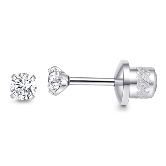 Moissanite Stud Earrings , F136 Titanium Screw Back Earrings for Men Women, Hypoallergenic Earrings for Women Men Sensitive Ears,Wedding Earrings