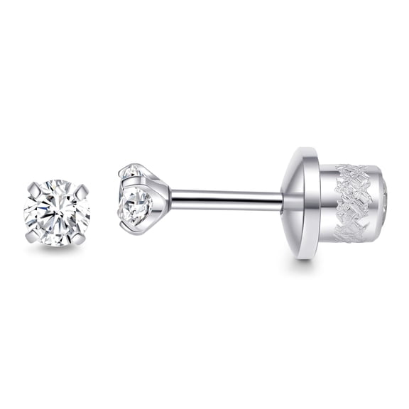Moissanite Stud Earrings , F136 Titanium Screw Back Earrings for Men Women, Hypoallergenic Earrings for Women Men Sensitive Ears,Wedding Earrings