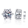 thumbnail image 1 of Moissanite Stud Earrings S925 Sterling Silver Cross-border Magnetic Stud Earrings for No Ear Piercings, Classic Six-Prong Style for Men and Women, 1 of 5