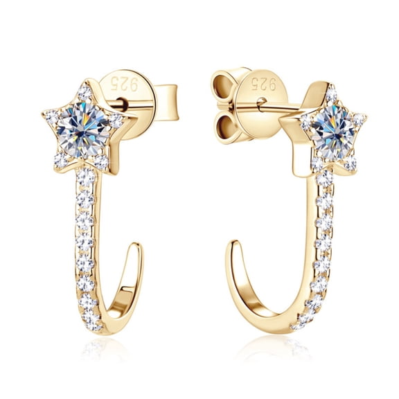Moissanite Stud Earrings for Women 0.6cttw D Color VVS1 clarity Round Cut Diamond Earrings Studs 925 Sterling Silver Moissanite Earrings for Women with Certificate