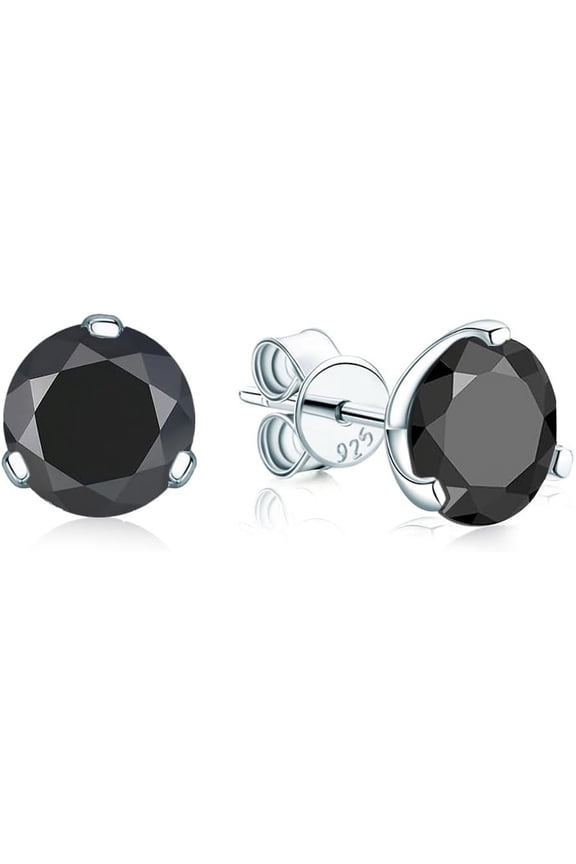 Moissanite Stud Earrings for Women Men D Color VVS Round Cut Gemstones 18k White Gold Plated 925 Sterling Silver Hypoallergenic for Wedding Party Gift Jewelry