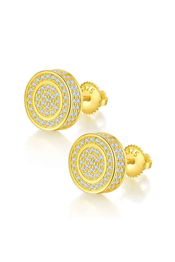 Moissanite Stud Earrings for Men D Color VVS1 clarity S925 Sterling Silver Diamond Earrings White/Yellow Moissanite Earrings for Women