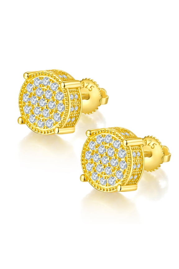 Moissanite Stud Earrings for Men D Color VVS1 clarity S925 Sterling Silver Diamond Earrings White/Yellow Moissanite Earrings for Women