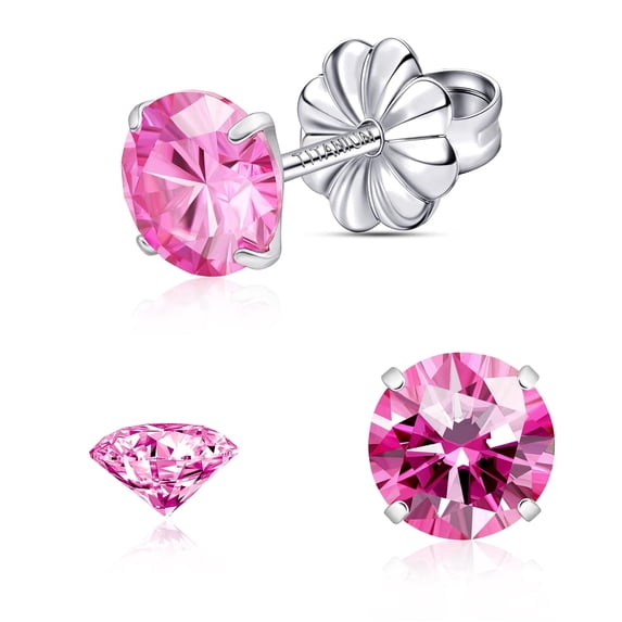 Moissanite Stud Earrings for Women,F136 Implant Grade Titanium Stud Earring Jewelry Engagement Gifts for Women Men
