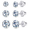 thumbnail image 1 of Moissanite Stud Earrings for Women, F136 Pure Titanium Earrings for Men | Hypoallergenic Earrings Stud, Ideal for Daily Wear, Weddings, Anniversaries, 1 of 6