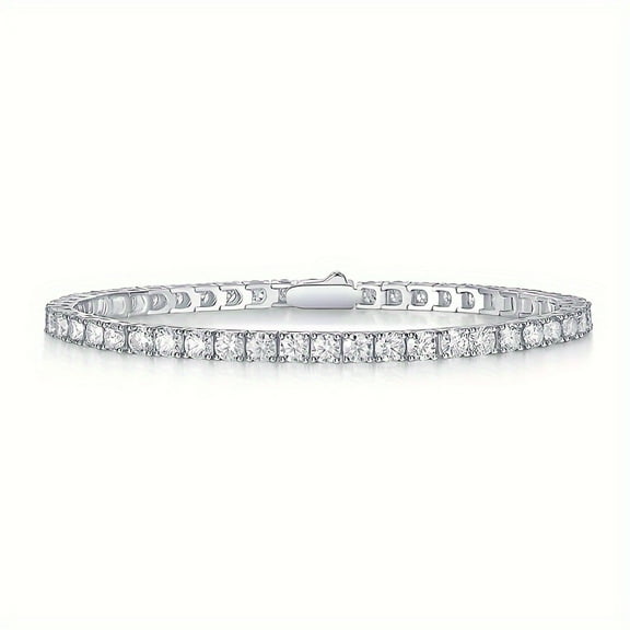 Moissanite Tennis Bracelet for Men and Women, 925 Sterling Silver & 18k Gold Plated, Couple Style, Luxury, Valentine'S Day, Mother'S Day, Wedding Gifts, Anniversary Gifts, Birthday Gifts