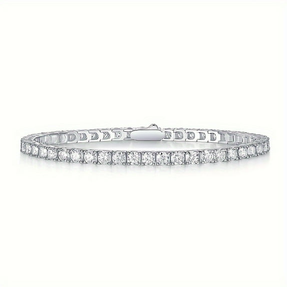 Moissanite Tennis Bracelet for Men and Women, 925 Sterling Silver & 18k Gold Plated, Couple Style, Luxury, Valentine'S Day, Mother'S Day, Wedding Gifts, Anniversary Gifts, Birthday Gifts