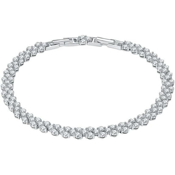 Moissanite Tennis Bracelet for Women Bridal Bracelet 18K Gold Plated Lab Diamond Tennis Bracelet for Women Sterling Silver Wedding Bracelets for Women Diamond Bracelet