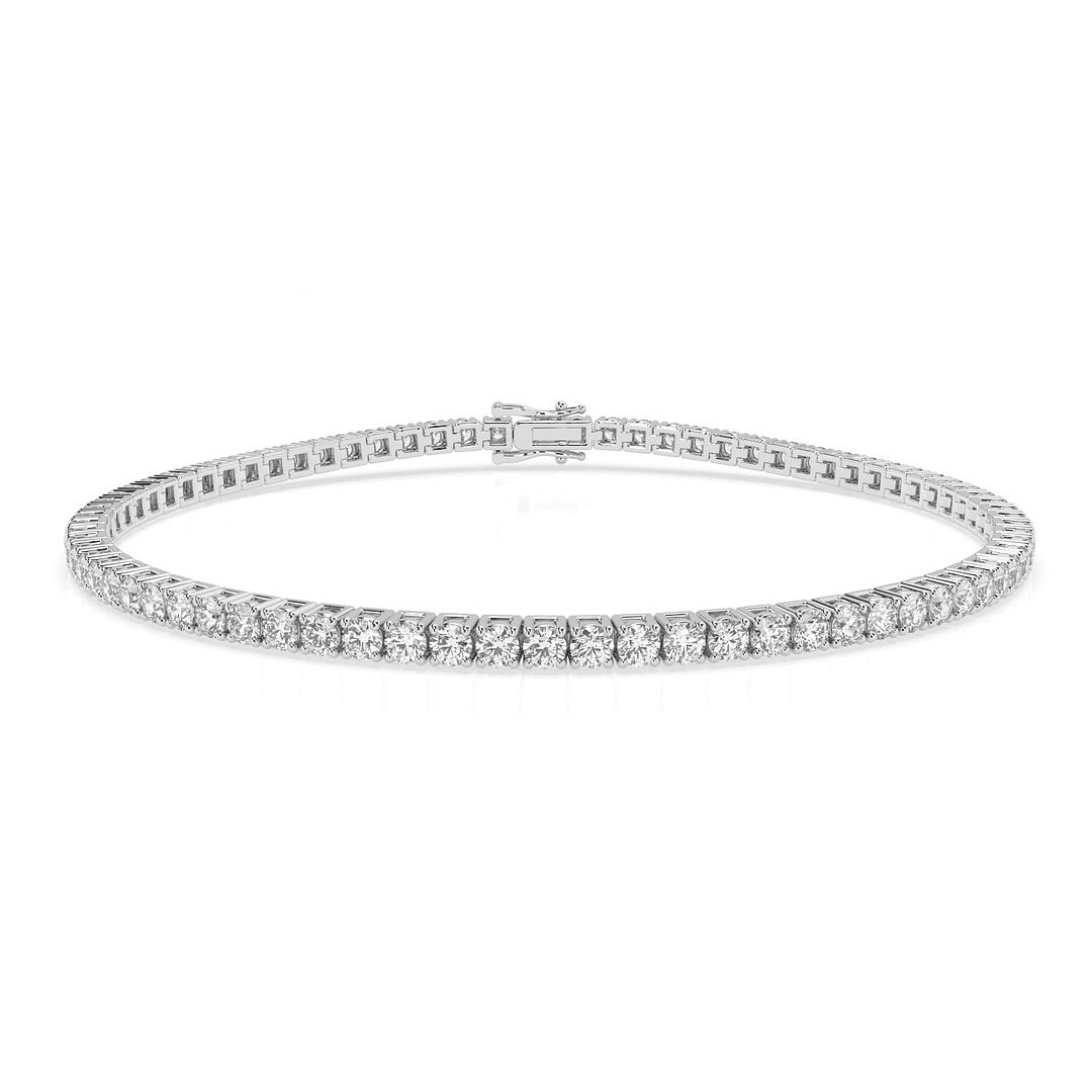 Moissanite Tennis Bracelet for Women and Men, 18K White Gold Plated Sterling Silver Bracelet, 2mm-5mm Lab Created Simulated Diamond Bracelets for Brides/Birthday/Valentine's Day Gift (5.3 Carat)