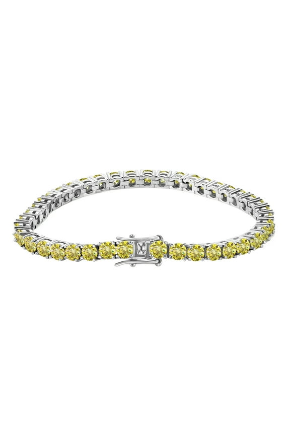 Moissanite Tennis Bracelets for Women Men White Gold Plated Yellow 0.1 Carat Diamond Tennis Bracelet Bridal Bracelets for Wedding Promise Diamond Jewelry