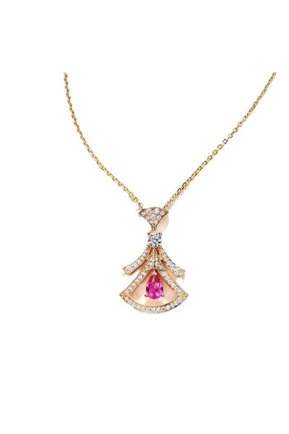 Moissanite Triangle Pendant Necklace for Women in 18K Gold Plated 925 Sterling Silver Lab Created Diamond D Color VVS1 Necklace Jewelry Gift For Her