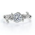 thumbnail image 1 of Moissanite Vine Ring 1 Carat Round Cut - Elegant & Sparkling Bridal Enagagement Jewelry 18K Rose Gold (Plating Over Silver) Ring Size - 9.5 US, 1 of 2