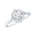 thumbnail image 1 of Rosec Jewels Certified Moissanite Engagement Ring for Women - Vintage Style Ring - D-VS1 Quality, with Jewelry Box, 10K White Gold, US 9.50, 1 of 9