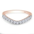 thumbnail image 1 of AFFY 0.50CT Moissanite Diamond Curved Wedding Band Ring for Women 14K Rose Gold over Silver-9, 1 of 5