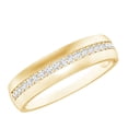 thumbnail image 1 of Rosec Jewels Moissanite Wedding Band Ring for Men (D-VS1 Grade Certified), 18K Yellow Gold, US 4.50, 1 of 7