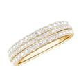 thumbnail image 1 of Rosec Jewels Certified Moissanite Wedding Ring - 3 Row Half Eternity Band - D-VS1 Quality - Ready to Gift, 14K Yellow Gold, US 11.00, 1 of 8