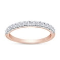 thumbnail image 1 of AFFY 0.30CT Moissanite Diamond Half Eternity Wedding Band Ring for Women 18K Rose Gold over Silver-8, 1 of 6