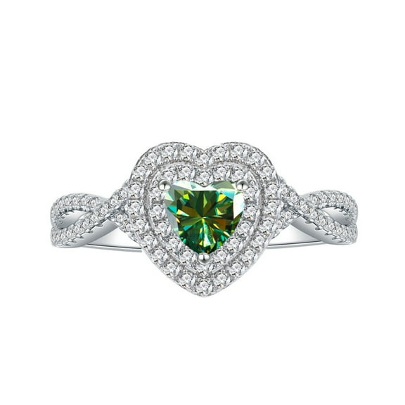 Moissanite Wedding Bands for Women 1ct Heart Cut D Color VVS1 White/Green/Pink Diamond Rings Moissanite Engagement Rings with Certificate