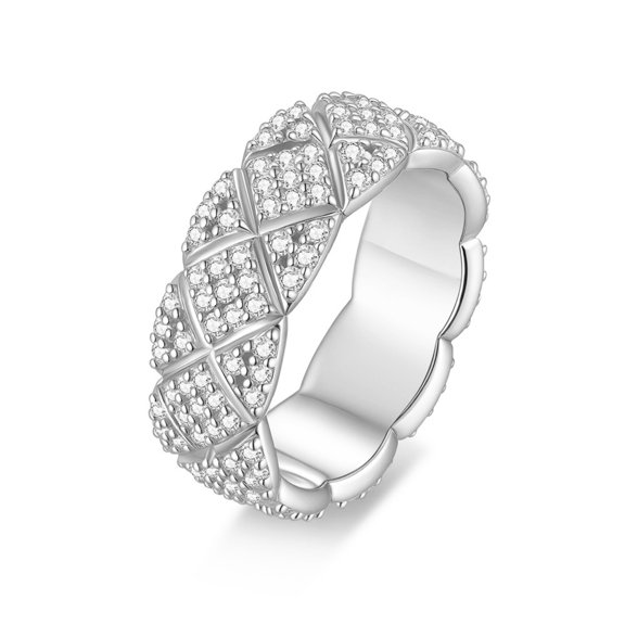 Moissanite Wedding Bands for Women D Color VVS1 Clarity Stackable Eternity Rings 925 Sterling Silver Promise Engagement Gold Band Ring Size 5-9