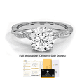 thumbnail image 1 of Moissanite Wedding Engagement Ring for Women Twisted Rope Wedding Rings for Women Full Moissanite Center+Side S Rings 1CT D Color VVS1 Clarity Promise Ring for Her with 18K Gold plated Size 5-9, 1 of 6