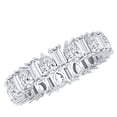 thumbnail image 1 of Rosec Jewels - Pear and Baguette Moissanite Eternity Wedding Band for Women (D-VS1 Quality), 10K White Gold, US 13.00, 1 of 7
