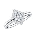 thumbnail image 1 of Rosec Jewels Moissanite Wedding Ring Set for Women - 5 mm Princess Cut Moissanite D-VS1 Quality, 10K White Gold, US 8.00, 1 of 7