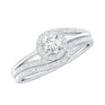 thumbnail image 1 of Rosec Jewels Moissanite Wedding Ring Set with Enhancer Ring for Women (D-VS1 Quality), 14K White Gold, US 5.00, 1 of 7