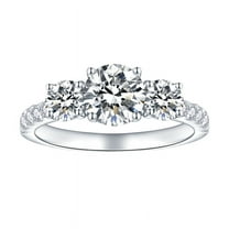 Moissanite Wedding Ring for Women 1.8 Carat Diamond Engagement Rings 18K White Gold Plated 925 Sterling Silver Moissanite Ring Womens Diamond Rings Womens Anniversary Rings